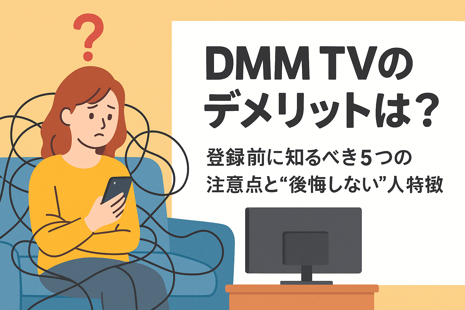 【DMM TVのデメリットは？】登録前に知るべき5つの注意点と“後悔しない”人の特徴